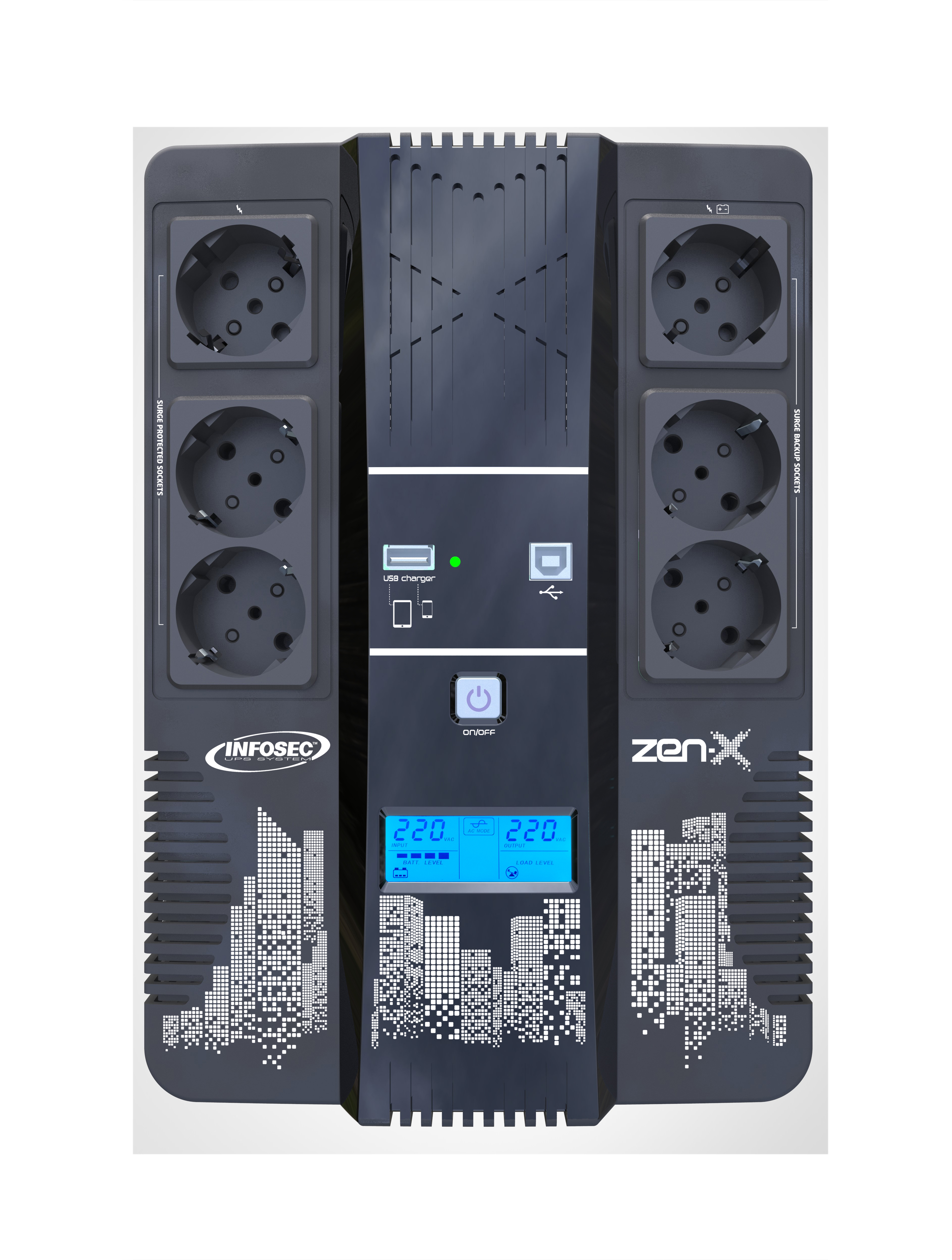 Zen-X 600 FR/SCHUKO - Onduleur Line Interactive 600 VA 6 Prises FR/SCHUKO